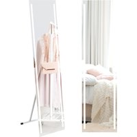 Product photograph of Homcom Led Dressing Mirror Standing Wall Bedroom Mirror With Dimmable 3 Colour Lighting 23w 40x50x148cm White Aosom Uk from Aosom UK