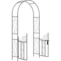 Product photograph of Outsunny Outdoor Garden Arch With Double Gates Metal Garden Arbor For Climbing Plants Wedding Arch For Outdoor 125l X 38w X 227hcm Black from Aosom UK
