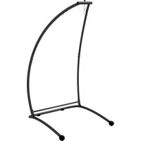 Product photograph of Outsunny Hammock Chair Stand C Shape Hanging Heavy Duty Metal Frame Hammock Stand For Hanging Hammock Air Porch Swing Chair Black from Aosom UK