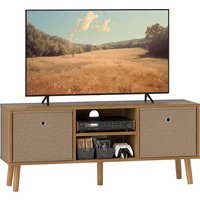 Product photograph of Homcom Tv Cabinet Stand Unit For Tvs Up To 50 With Foldable Drawers Entertainment Centre For Living Room Brown Aosom Uk from Aosom UK