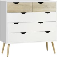 Product photograph of Homcom Dresser Drawers 5-tier Chest For Bedroom Living Room Organisation Modern Side Cabinet Aosom Uk from Aosom UK