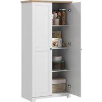 Product photograph of Homcom 172cm Wooden Storage Cabinet Cupboard With 2 Doors 4 Shelves White Pantry Closet from Aosom UK