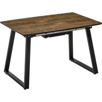 Product photograph of Homcom Extendable Folding Kitchen Table Rectangular Wood Effect Tabletop For 4-6 People With Metal Frame Hidden Leaves Aosom Uk from Aosom UK
