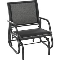 Product photograph of Outsunny Outdoor Gliding Swing Chair Garden Seat W Mesh Seat Curved Back Steel Frame Armrests Comfortable Lounge Furniture Dark Grey Black from Aosom UK