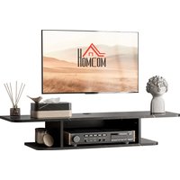 Product photograph of Homcom Floating Tv Unit Stand For Tvs Up To 40 Wall Mounted Media Console With Storage Shelf Entertainment Center Black Aosom Uk from Aosom UK