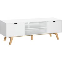 Product photograph of Homcom Particle Board 4-compartment Media Unit White Aosom Uk from Aosom UK
