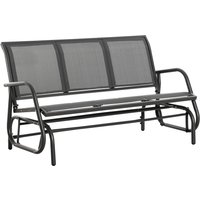 Product photograph of Outsunny 3-seat Glider Rocking Chair For 3 People Garden Bench Patio Furniture Metal Frame Grey from Aosom UK