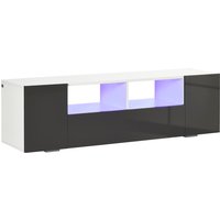 Product photograph of Homcom Modern Tv Stand Unit For Tvs Up To 60 With Led Lights Storage Shelves And Cupboards 137cmx35cmx42cm Grey Aosom Uk from Aosom UK