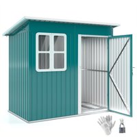 Product photograph of Outsunny 7 X 4ft Outdoor Storage Shed With Galvanised Frame Window Lockable Door And Air Vents For Patio Furniture Green Aosom Uk from Aosom UK