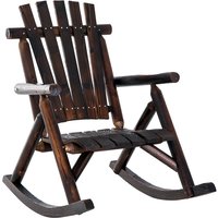 Product photograph of Outsunny Outdoor Rocking Chair Fir Wood Rustic Patio Adirondack Rocking Chair Traditional Rustic Style Pure Comfort Aosom Uk from Aosom UK