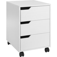 Product photograph of Homcom 3 Drawer Mobile File Cabinet Vertical Filing Cabinet With Wheels For Home Office White from Aosom UK