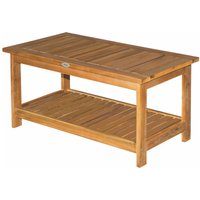 Product photograph of Outsunny Acacia Wood Garden Table Two-tier Outdoor Side Table 45 X 90cm Ideal For Patio Deck And Garden from Aosom UK