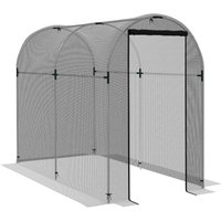 Product photograph of Outsunny Galvanised Steel Fruit Cage Plant Protection Tent With Zipped Door 1 2 X 2 4 X 1 9m Black from Aosom UK