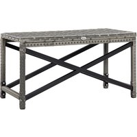 Product photograph of Outsunny Pe Wicker Outdoor Coffee Table Patio Rattan Side Table With Plastic Board Under The Full Woven Table Top For Patio Garden Mixed Grey from Aosom UK