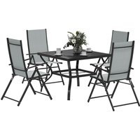 Product photograph of Outsunny Five-piece Steel Frame Patio Set - Grey Black from Aosom UK