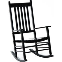 Product photograph of Outsunny Wooden Rocking Chair Patio Rocker Armchair For Outdoor Seating Black Aosom Uk from Aosom UK