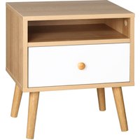 Product photograph of Homcom Bedside Companion Nightstand With Drawer Shelf Natural Finish For Cosy Spaces Aosom Uk from Aosom UK