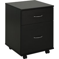 Product photograph of Homcom File Cabinet Cupboard Storage With Two Drawers Table Storage Box With Wheels Cabinet Bedside Table Storage Box Black Aosom Uk from Aosom UK