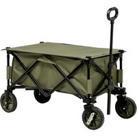 Product photograph of Outsunny Folding Garden Trolley On Wheels Collapsible Camping Trolley With Folding Board Outdoor Utility Wagon With Steel Frame Oxford Fabric Green from Aosom UK