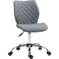 Product photograph of Vinsetto Home Office Chair With Rolling Wheels And Linen Fabric Back Support Armless Computer Desk Chair Grey Aosom Uk from Aosom UK