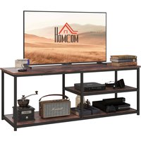 Product photograph of Homcom Tv Stand Industrial Style Tv Cabinet With Storages 2 Shelves Metal Frame For Living Room Aosom Uk from Aosom UK