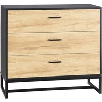 Product photograph of Homcom 3-drawer Chest Storage Cabinet Organiser With Steel Frame For Bedroom Living Room 80cmx35cmx75cm Natural Aosom Uk from Aosom UK