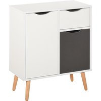 Product photograph of Homcom Floor Cabinet With Drawer Sideboard Storage Cupboard For Bedroom Living Room Grey from Aosom UK