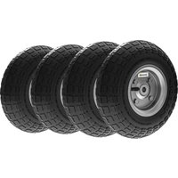 Product photograph of Outsunny Set Of 4 Pneumatic Wheels 10 Wheelbarrow Wheels Replacement For Barn Carts Hose Carts Garden Carts Sack Trucks Black from Aosom UK