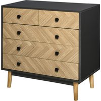 Product photograph of Homcom Chest Of Drawers 5-drawer Storage Cabinet With Metal Handles Freestanding Dresser For Bedroom Or Living Room from Aosom UK