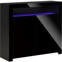 Product photograph of Homcom High Gloss Led Cabinet Cupboard Sideboard Buffet Console With Rgb Lighting For Entryway Dining Area Living Room Black from Aosom UK