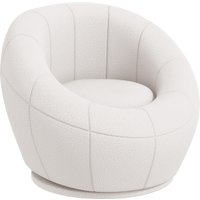 Product photograph of Homcom Modern Accent Chair Swivel Upholstered Armchair For Living Room Bedroom Home Office White from Aosom UK