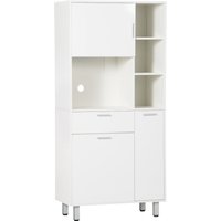 Product photograph of Homcom Kitchen Pantry Freestanding Cabinet With Shelves Drawer Modern Design 166cm White from Aosom UK