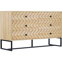 Product photograph of Homcom 6 Drawer Chest Sideboard Cabinet Storage Unit Hallway Bedroom Livingroom Zig Zag Design W Black Metal Handles Anti Tip 71x120cm Aosom Uk from Aosom UK