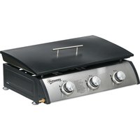 Product photograph of Outsunny 3 Burner Gas Plancha Bbq Grill With Lid Black from Aosom UK