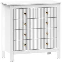 Product photograph of Homcom Elegant Chest Of Five Drawers - White from Aosom UK