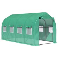 Product photograph of Outsunny Galvanised Frame Polytunnel Greenhouse With Windows And Door For Garden Backyard 4 X 2m Aosom Uk from Aosom UK