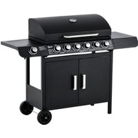 Product photograph of Outsunny Seven Burner Gas Grill With Integrated Thermometer And Storage from Aosom UK
