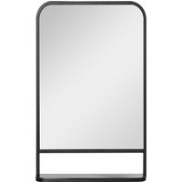 Product photograph of Homcom Modern Wall Mirror With Storage Shelf 86 X 53 Cm Contemporary Design For Bedroom Living Room Black Aosom Uk from Aosom UK