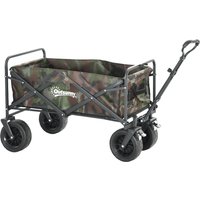Product photograph of Outsunny Folding Garden Trolley Outdoor Wagon Cart With Carry Bag For Beach Camping Festival 100kg Capacity Camouflage from Aosom UK