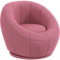 Product photograph of Homcom Modern Accent Chair Swivel Upholstered Armchair For Living Room Bedroom Home Office Pink from Aosom UK