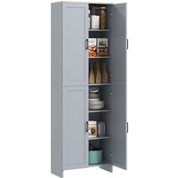 Product photograph of Homcom Freestanding Kitchen Cupboard 4-door Storage Cabinet Organizer With Adjustable Shelves Grey Aosom Uk from Aosom UK