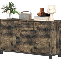 Product photograph of Homcom Sideboard Industrial Storage Cabinet With Doors Drawer Cupboard And Adjustable Shelves For Living Room Dining Room Hallway Rustic Brown from Aosom UK