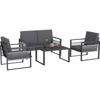 Product photograph of Outsunny Four-piece Aluminium Garden Dining Set With Cushions from Aosom UK