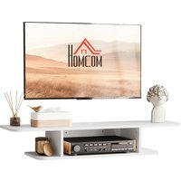 Product photograph of Homcom Floating Tv Unit Stand For Tvs Up To 40 Wall Mounted Media Console With Storage Shelf Entertainment Center White from Aosom UK