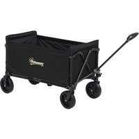 Product photograph of Outsunny 120l Folding Garden Trolley Cart Outdoor Collapsible Wagon With Wheels And Adjustable Handle For Beach Camping Festival Black from Aosom UK
