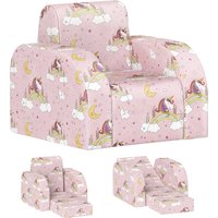 Product photograph of Aiyaplay Childrens Sofa Couch Foldable Toddler Chair Soft Snuggle Sponge Filled For Bedroom Playroom Aged 18 Months To 3 Years Pink Aosom Uk from Aosom UK