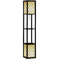 Product photograph of Homcom Floor Lamp W Shelves Dual Light Modern Tall Standing Lamps For Living Room Bedroom W Pull Chain Switch Bulb Not Included Aosom Uk from Aosom UK