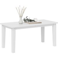 Product photograph of Outsunny Outdoor Garden Coffee Table Hdpe All-weather Garden Table Rectangular Outdoor Table With Slatted Tabletop For Patio Balcony 91 X 44 X 42 Cm White from Aosom UK
