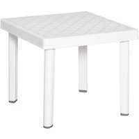 Product photograph of Outsunny Modern Outdoor Side Table Square Garden Coffee End Table Perfect For Drinks And Snacks Stylish White Aosom Uk from Aosom UK