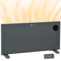Product photograph of Homcom 2000w Space Heater Freestanding Or Wall Mounted Electric Convector Heater With Adjustable Thermostat Timer Grey from Aosom UK